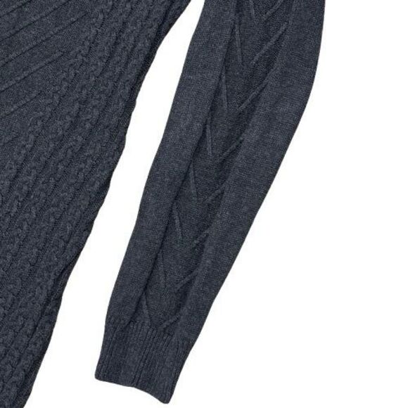 Belle by Belldini Women's Cardigan Sweater Sz L Charcoal Gray Knit Open Front - Picture 6 of 12